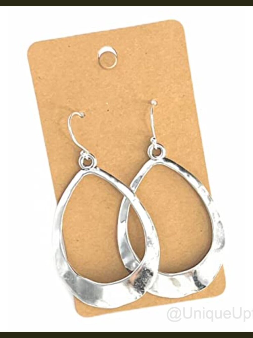 Sterling Silver Teardrop Hoop Earrings Handmade